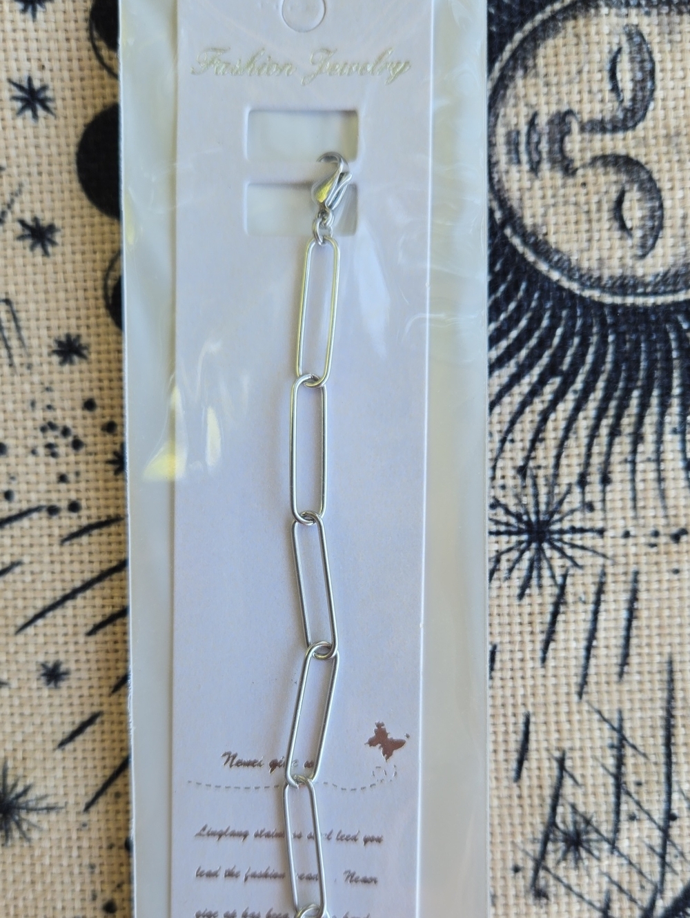 Stainless Steel Paper Clip Link Chain Bracelet 8inch